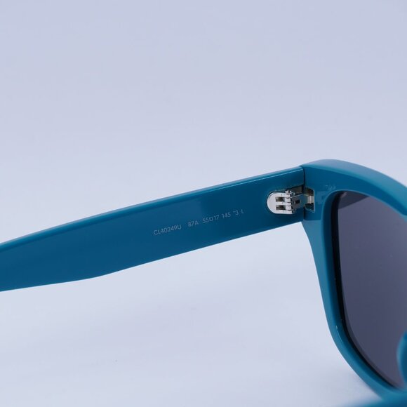 🕶️ New Celine CL40249U 87A Sunglasses - Neon Turquoise Frame, Smoke Lenses - Picture 6 of 11